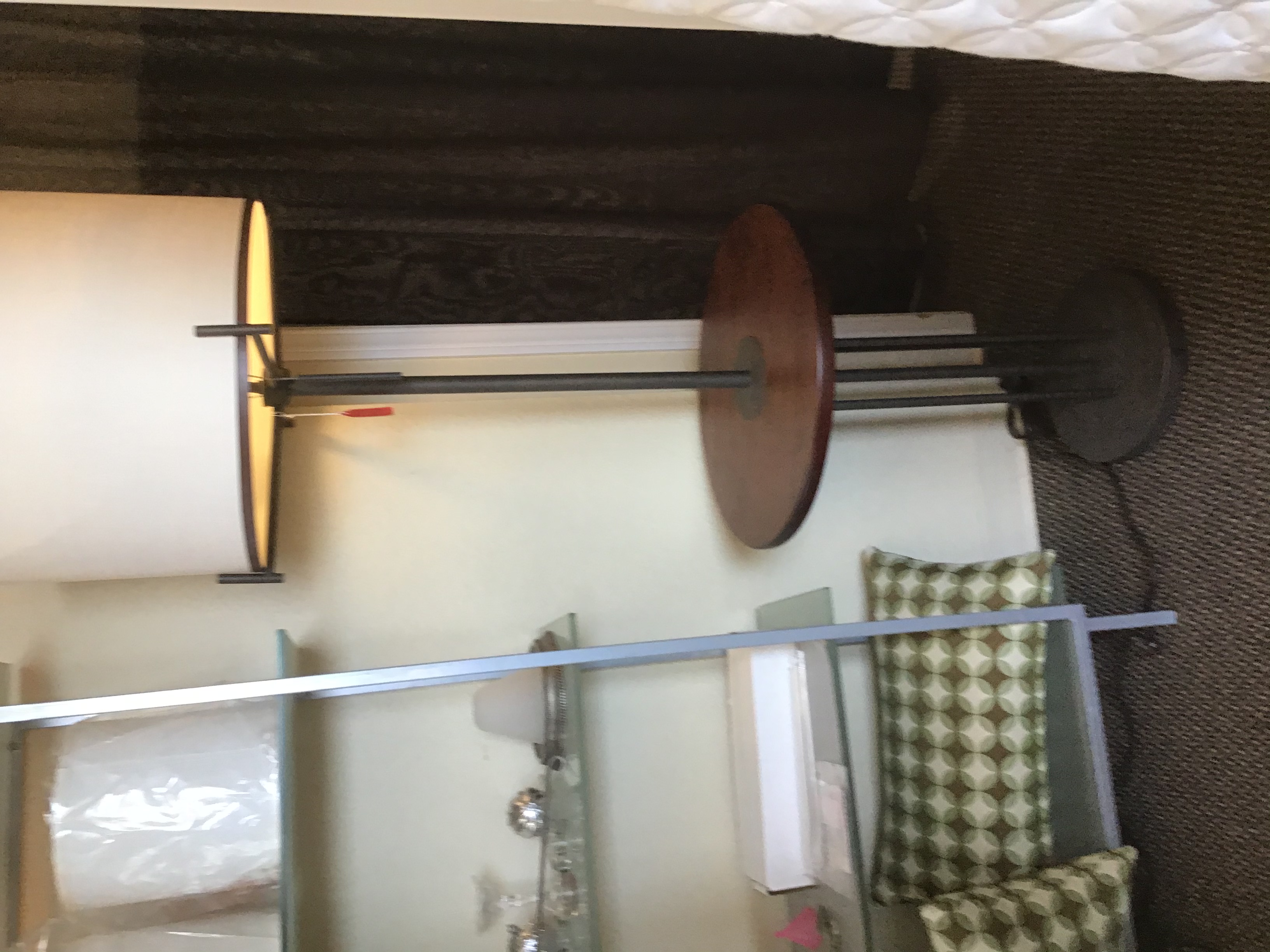 Floor lamp with built in table
