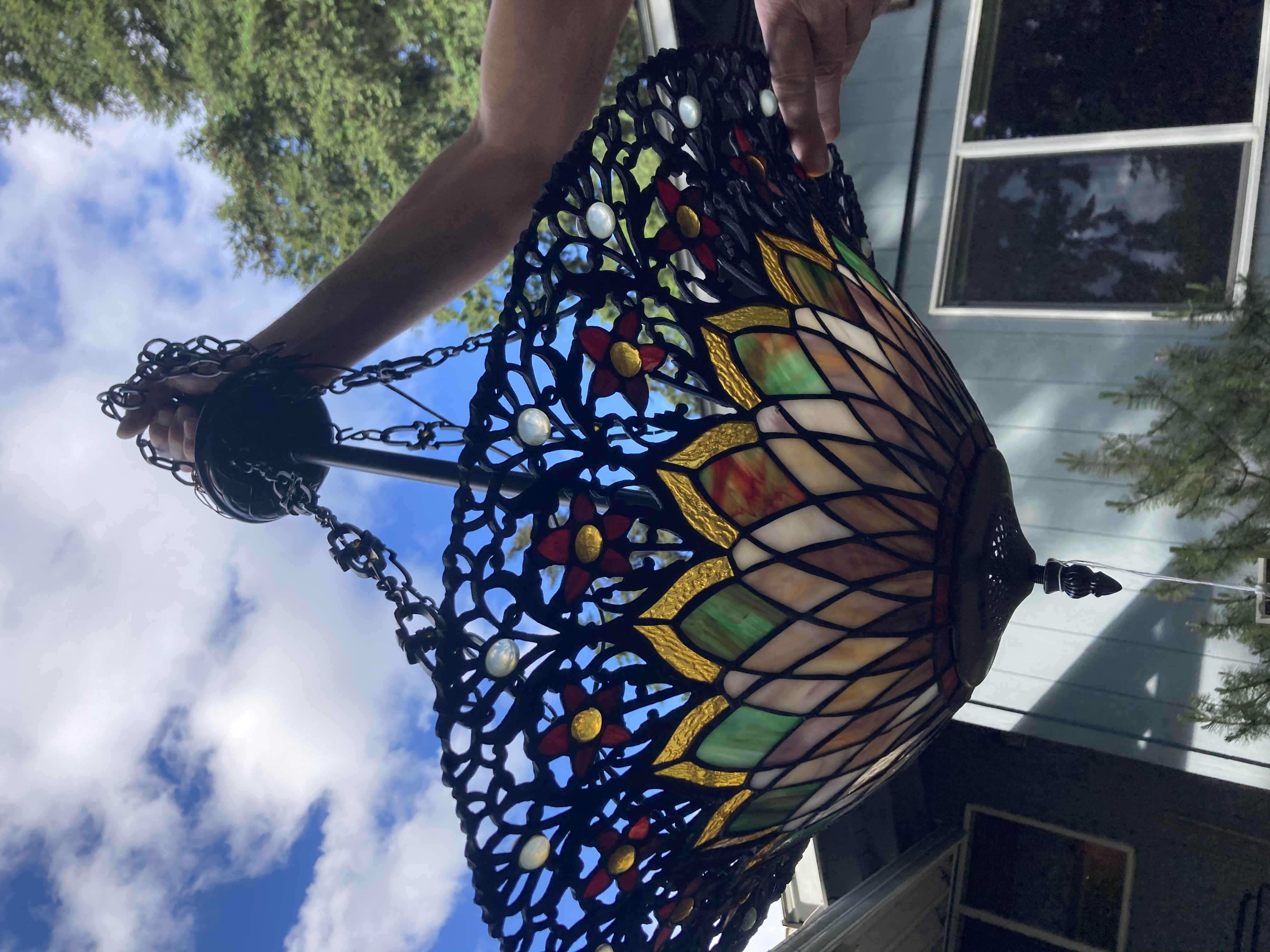 Tiffany glass chandelier
